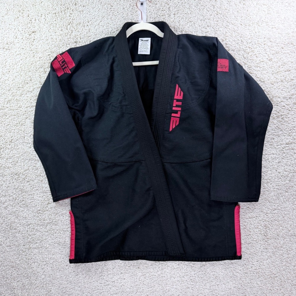 Mens A2 Elite Sports BJJ Gi Jacket Black Pink Cotton Blend Martial Arts Kimono